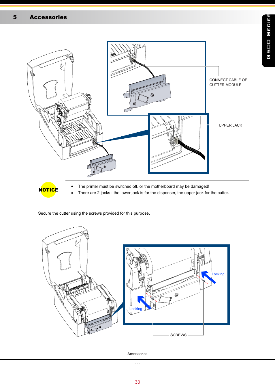 G500 series, 5 accessories | GoDEX G500 series User Manual | Page 37 / 45