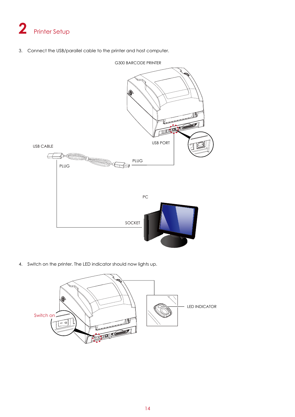 Printer setup | GoDEX G300 series User Manual | Page 18 / 39