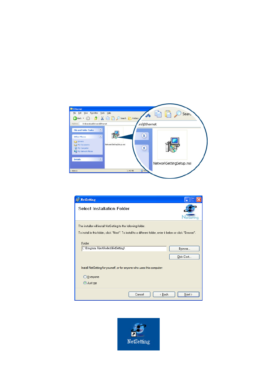 Netsetting for ethernet, 1. installing the netsetting software | GoDEX DT series User Manual | Page 22 / 39