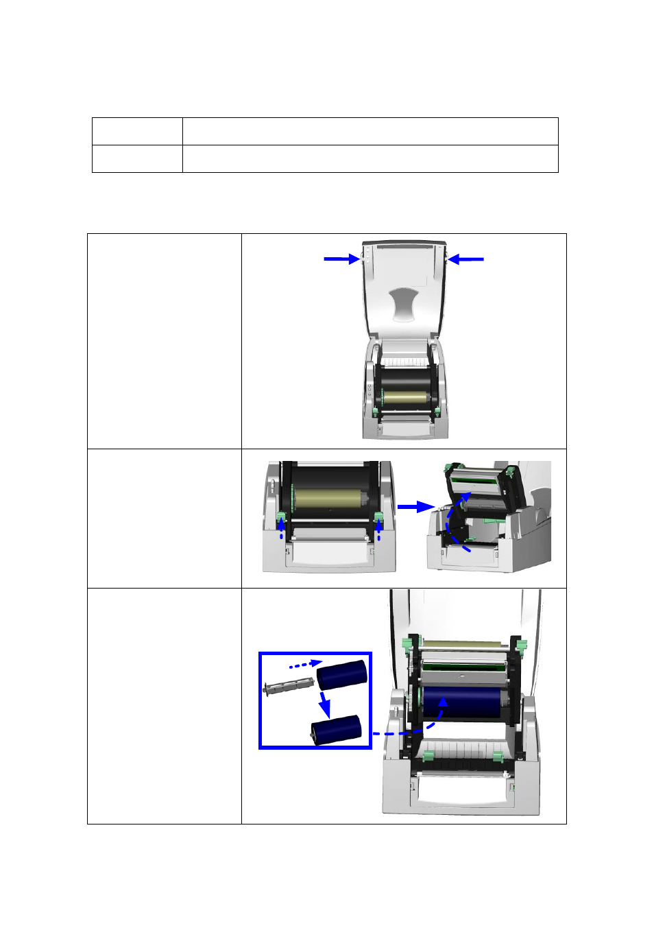 Printer setup, 1. loading the ribbon | GoDEX EZ1100Plus series User Manual | Page 11 / 37