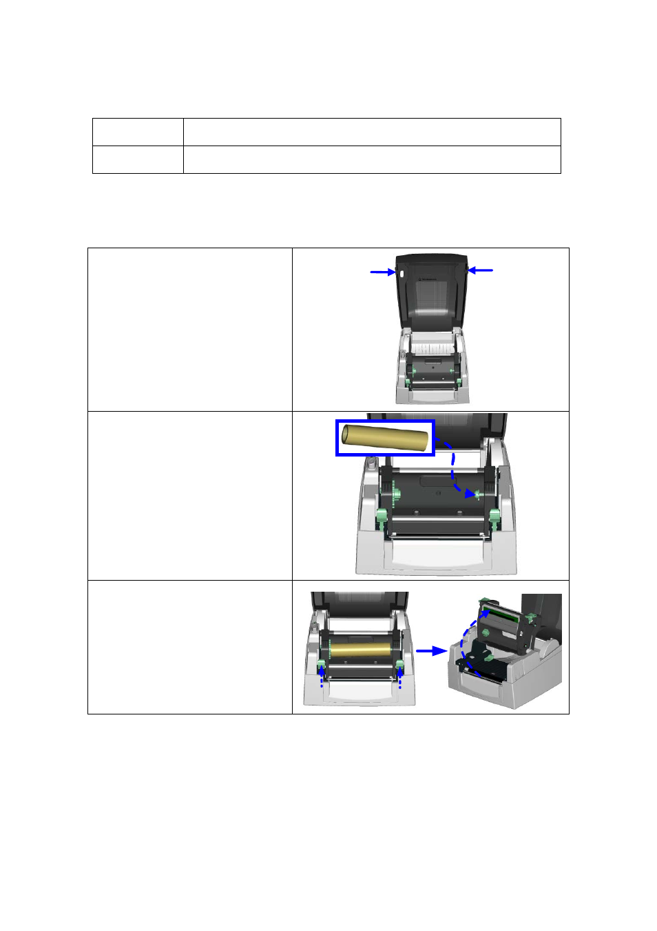 Printer setup, 1. loading the ribbon | GoDEX EZ1105 series User Manual | Page 10 / 27