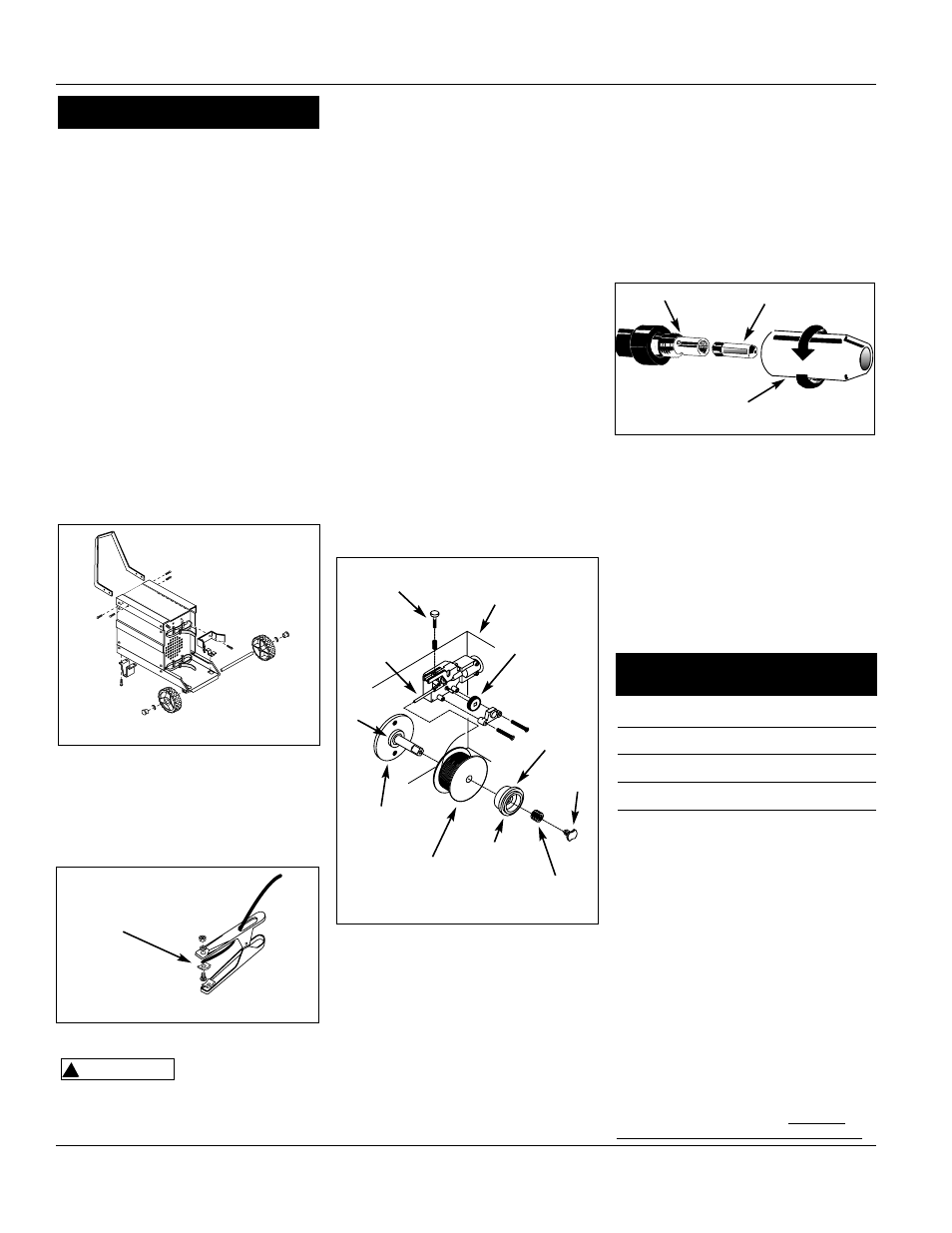 Assembly, Warning, Wire feed arc welder | Campbell Hausfeld WG3013 User Manual | Page 4 / 16