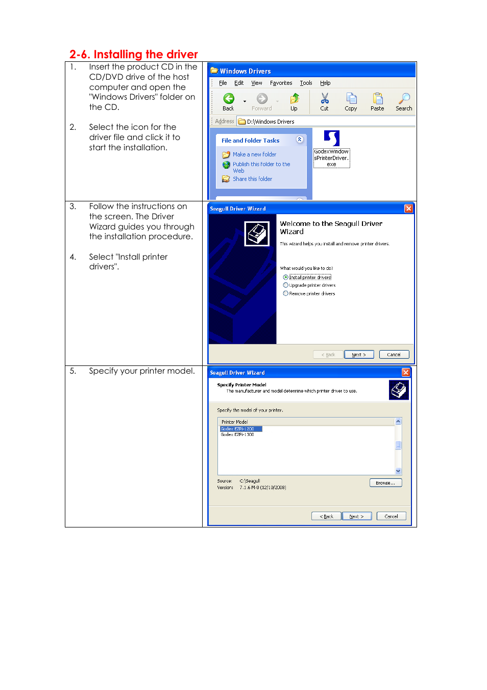 6. installing the driver | GoDEX EZPi1000 series User Manual | Page 16 / 46