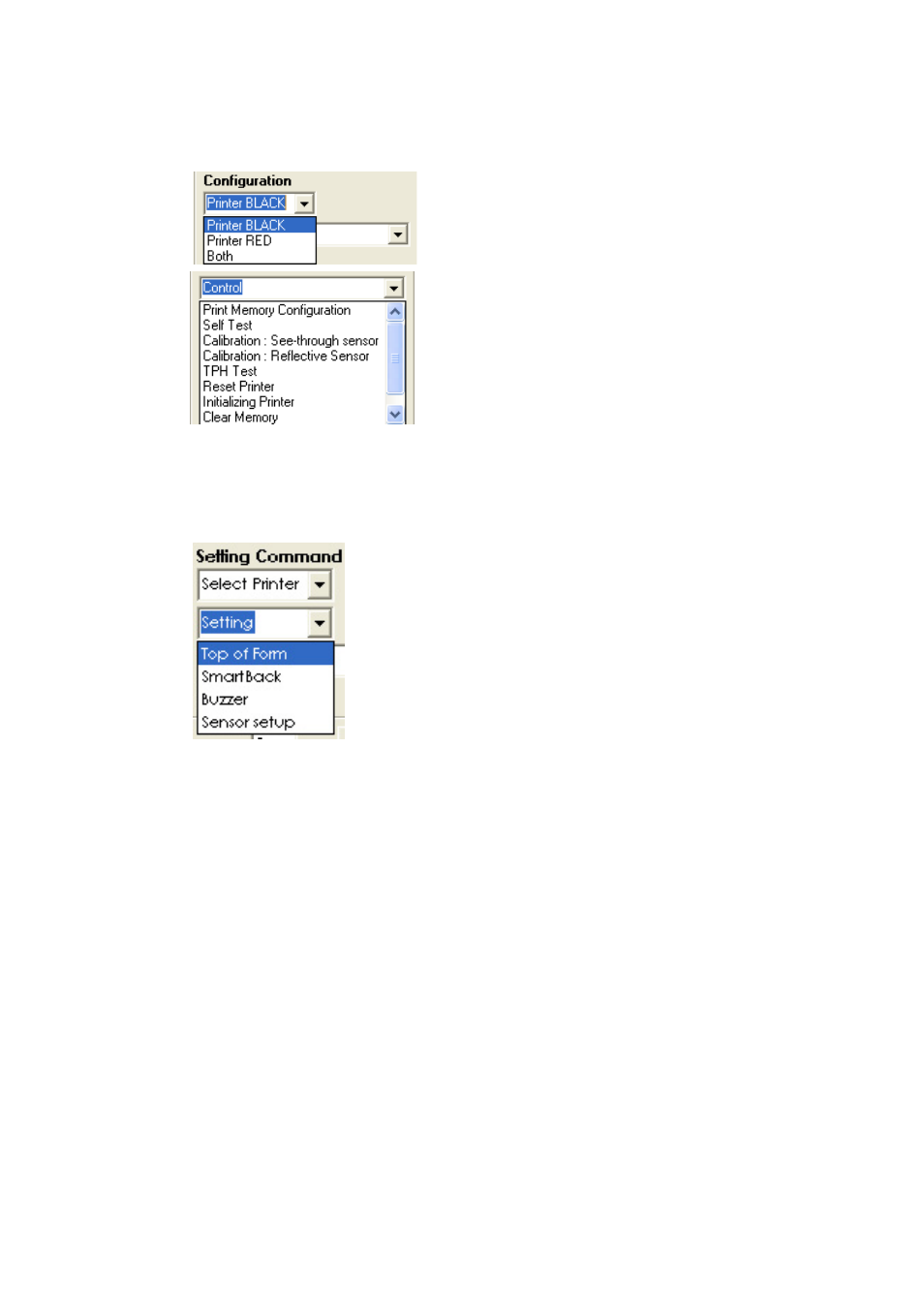 2) printer actions, 3) printer settings, 6) the connection port status | 7) a button to clear files from the software tool | GoDEX Dual-color Printing System User Manual | Page 11 / 12