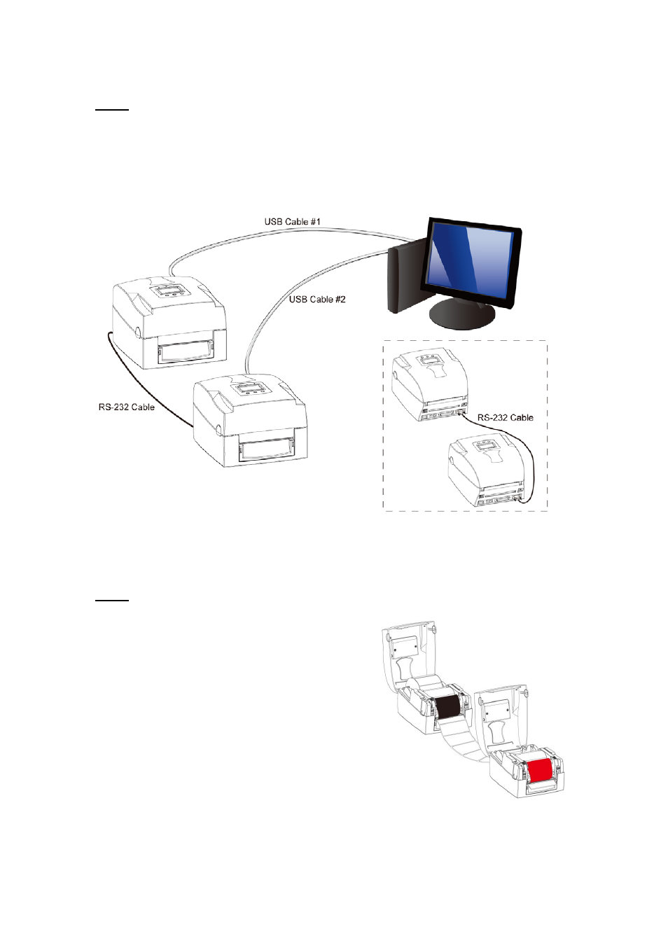 2. steps to set up the dual-color printing system, Between | GoDEX Dual-color Printing System User Manual | Page 6 / 12