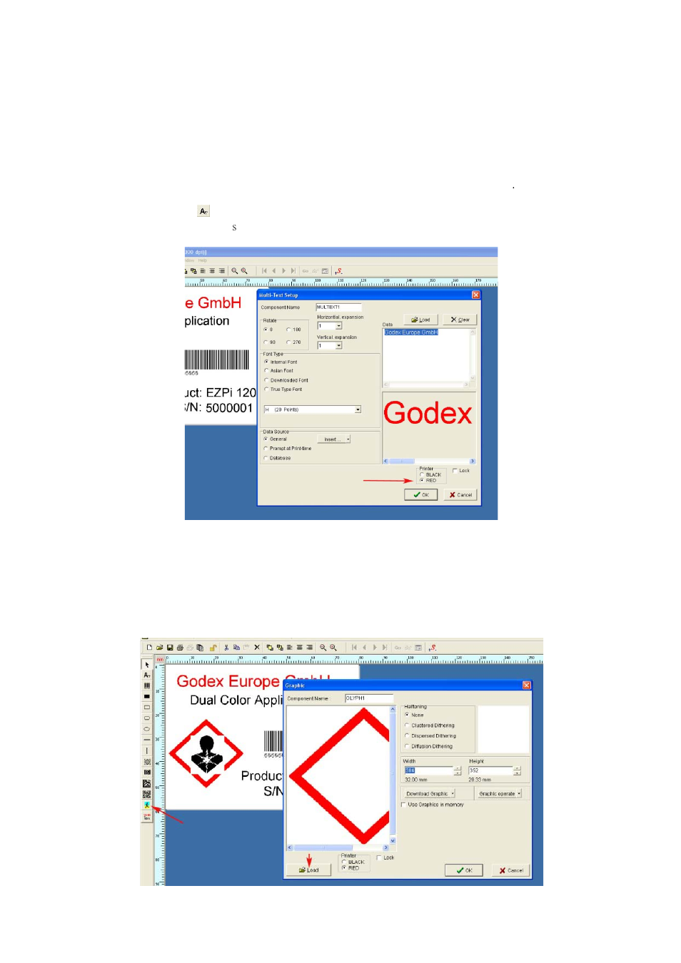 3. make a dual color label with qlabel 1.192 | GoDEX Dual-color Printing System User Manual | Page 8 / 12