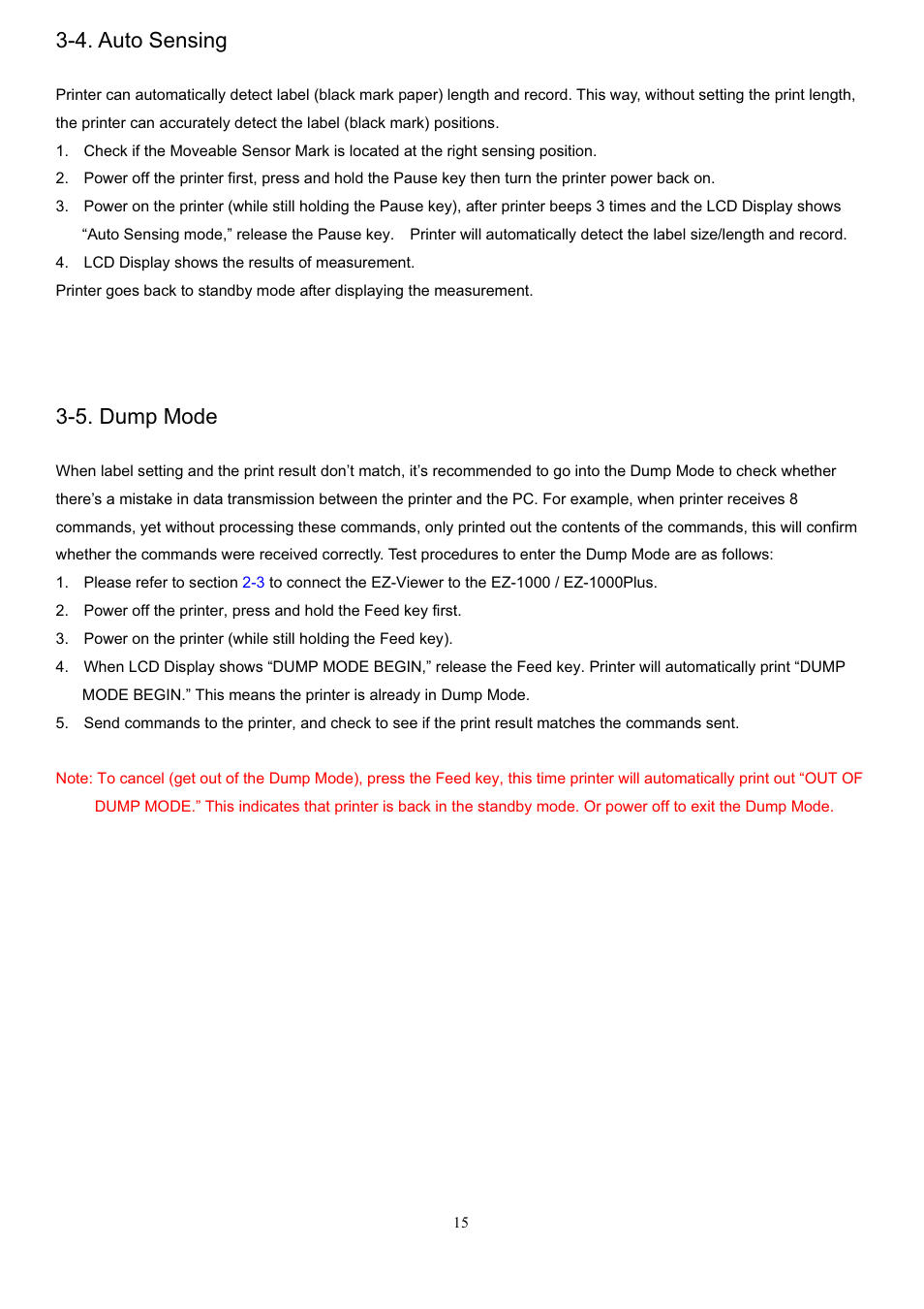 4. auto sensing, 5. dump mode | GoDEX EZ Viewer User Manual | Page 16 / 20