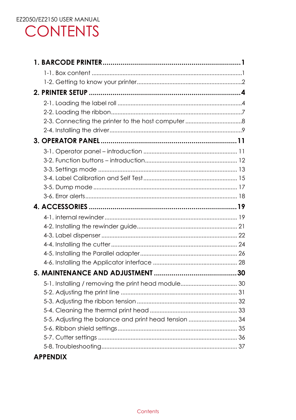 GoDEX EZ2050 series User Manual | Page 2 / 46