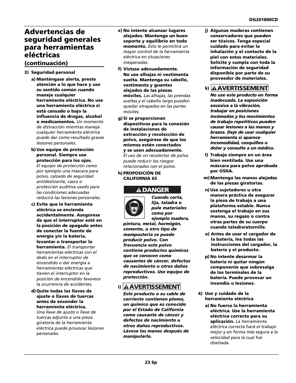 Continuación) | Campbell Hausfeld DG201800CD User Manual | Page 23 / 32