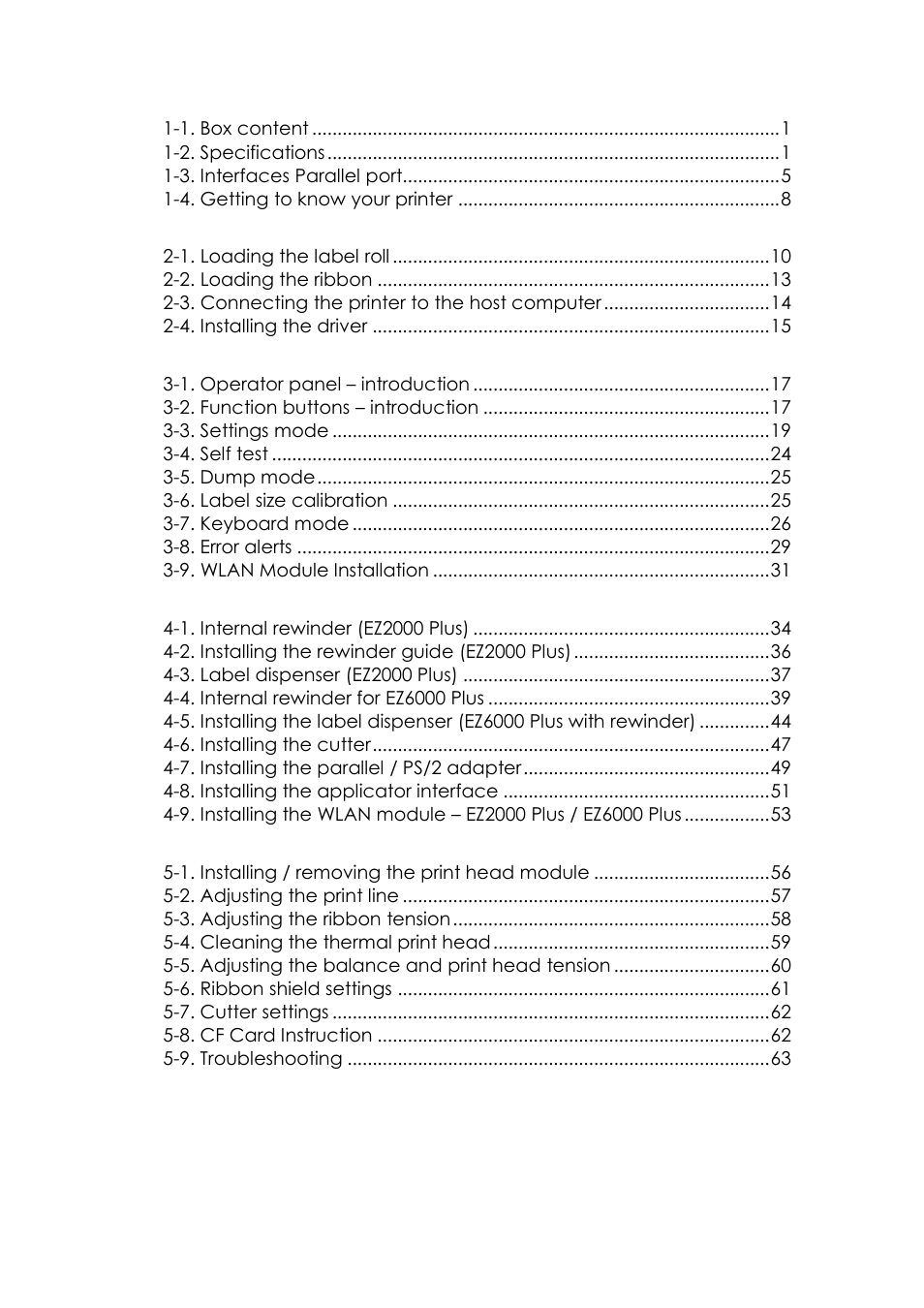 GoDEX EZ6000Plus series User Manual | Page 4 / 67