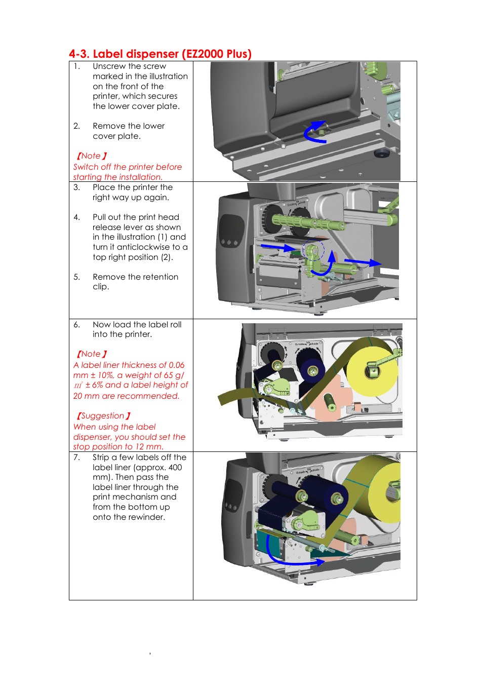 3. label dispenser (ez2000 plus) | GoDEX EZ6000Plus series User Manual | Page 41 / 67