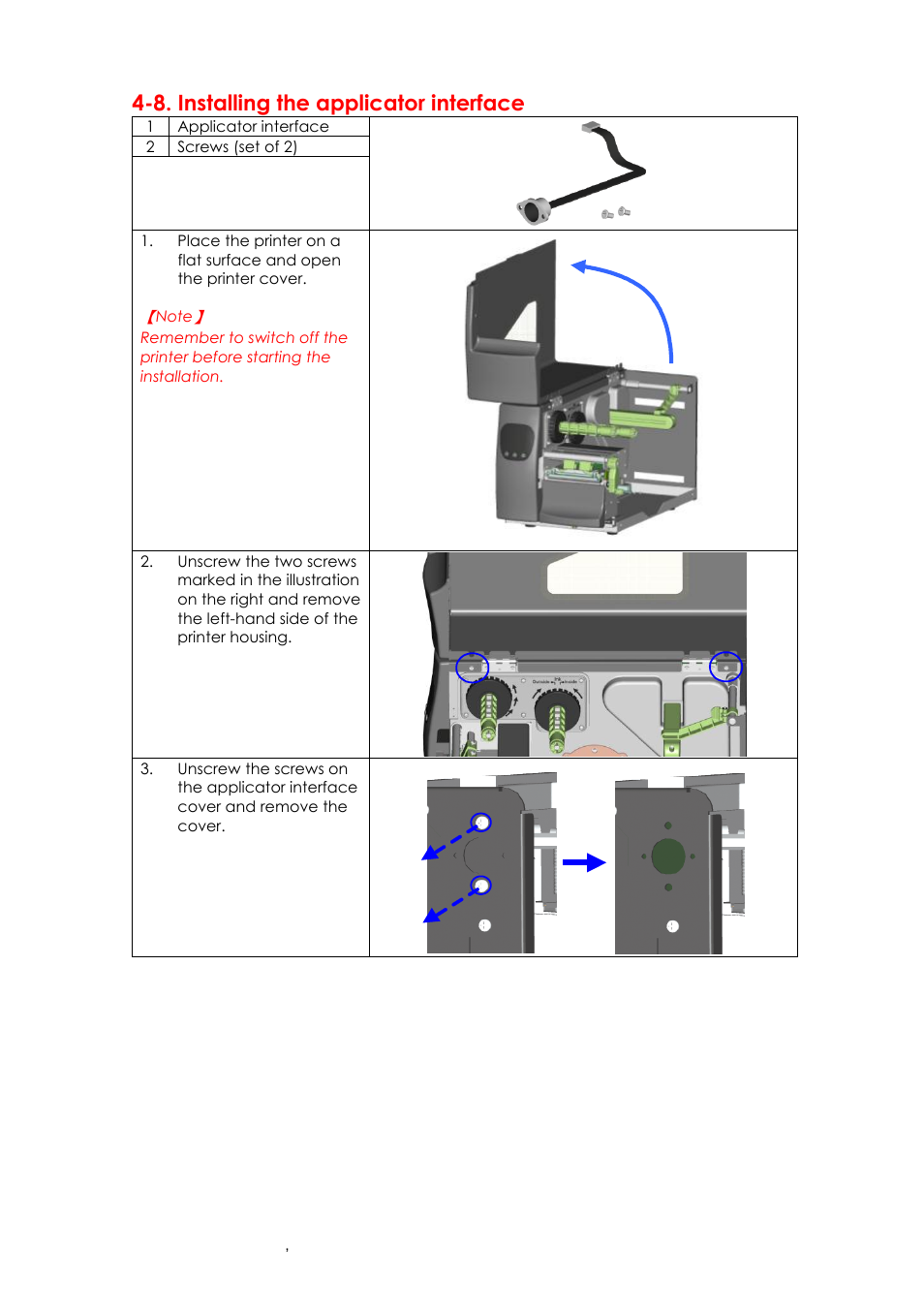 8. installing the applicator interface | GoDEX EZ6000Plus series User Manual | Page 55 / 67
