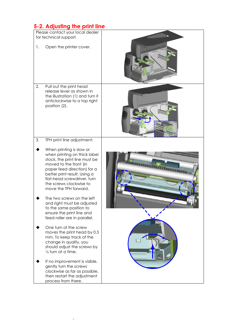 2. adjusting the print line | GoDEX EZ6000Plus series User Manual | Page 61 / 67