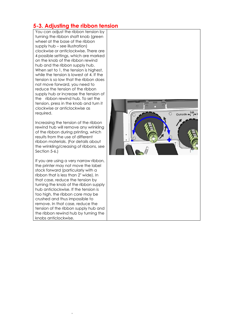 3. adjusting the ribbon tension | GoDEX EZ6000Plus series User Manual | Page 62 / 67