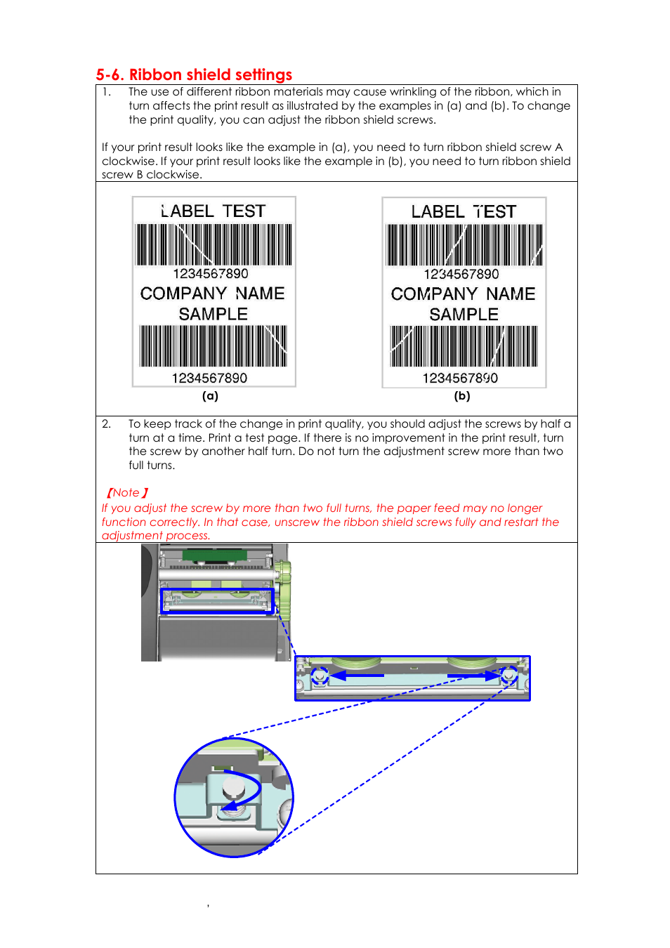 6. ribbon shield settings | GoDEX EZ6000Plus series User Manual | Page 65 / 67
