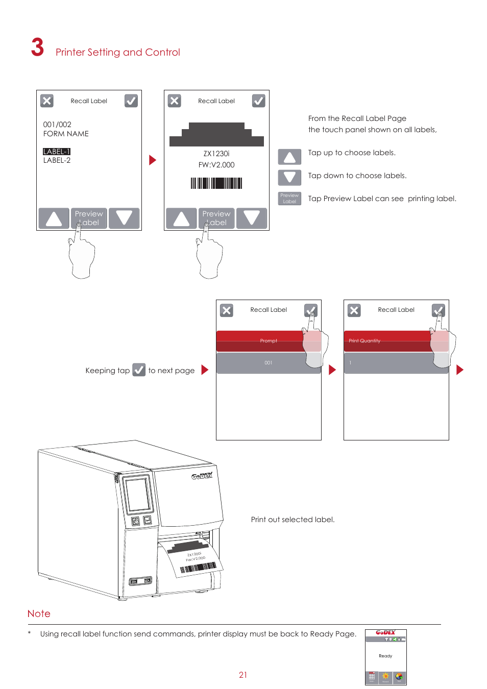 Printer setting and control | GoDEX ZX1000i series User Manual | Page 25 / 61