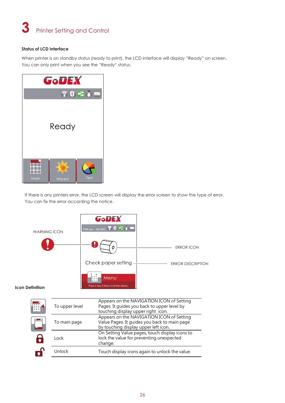 Printer setting and control | GoDEX ZX1000i series User Manual | Page 30 / 61