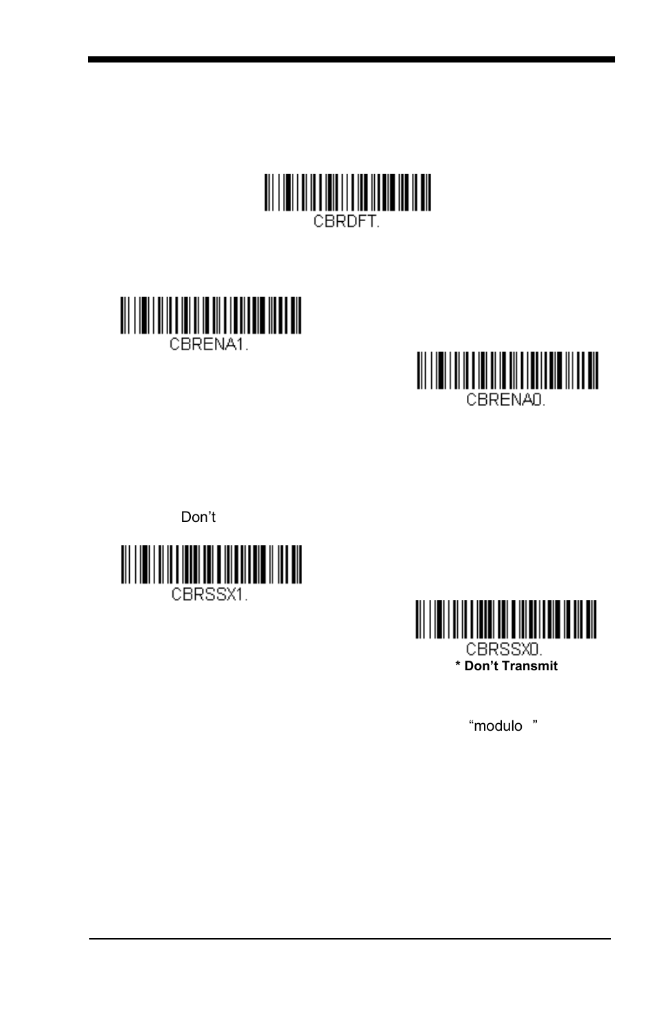 Codabar, Codabar on/off, Codabar start / stop characters | Codabar check character, Default all codabar settings | GoDEX GS550 User Manual | Page 61 / 140
