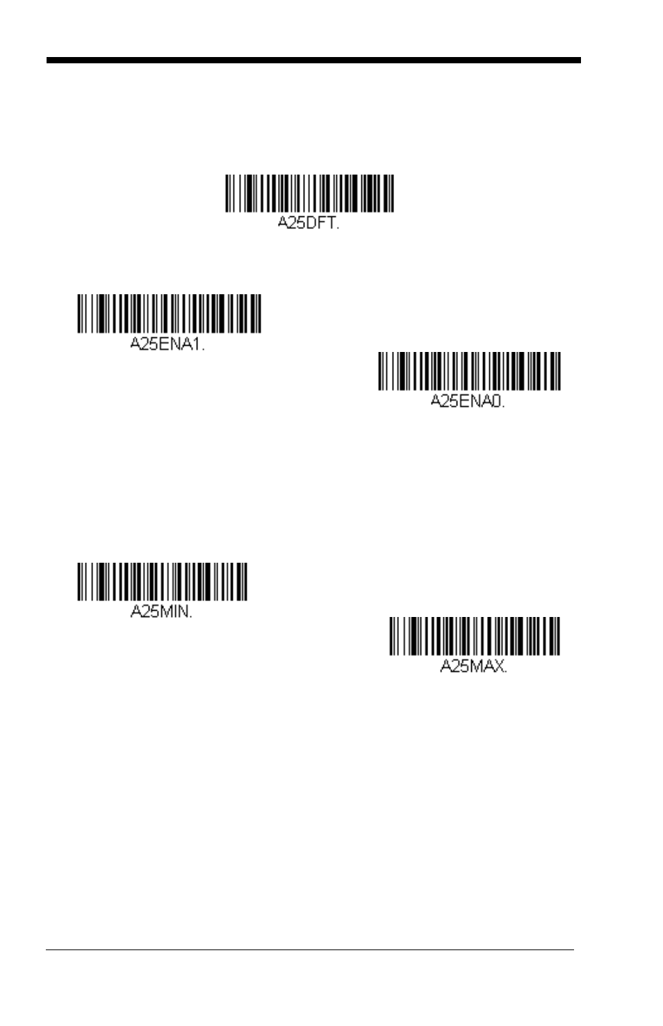 Straight 2 of 5 iata (two-bar start/stop), Straight 2 of 5 iata on/off, Straight 2 of 5 iata message length | Default all straight 2 of 5 iata settings | GoDEX GS550 User Manual | Page 74 / 140