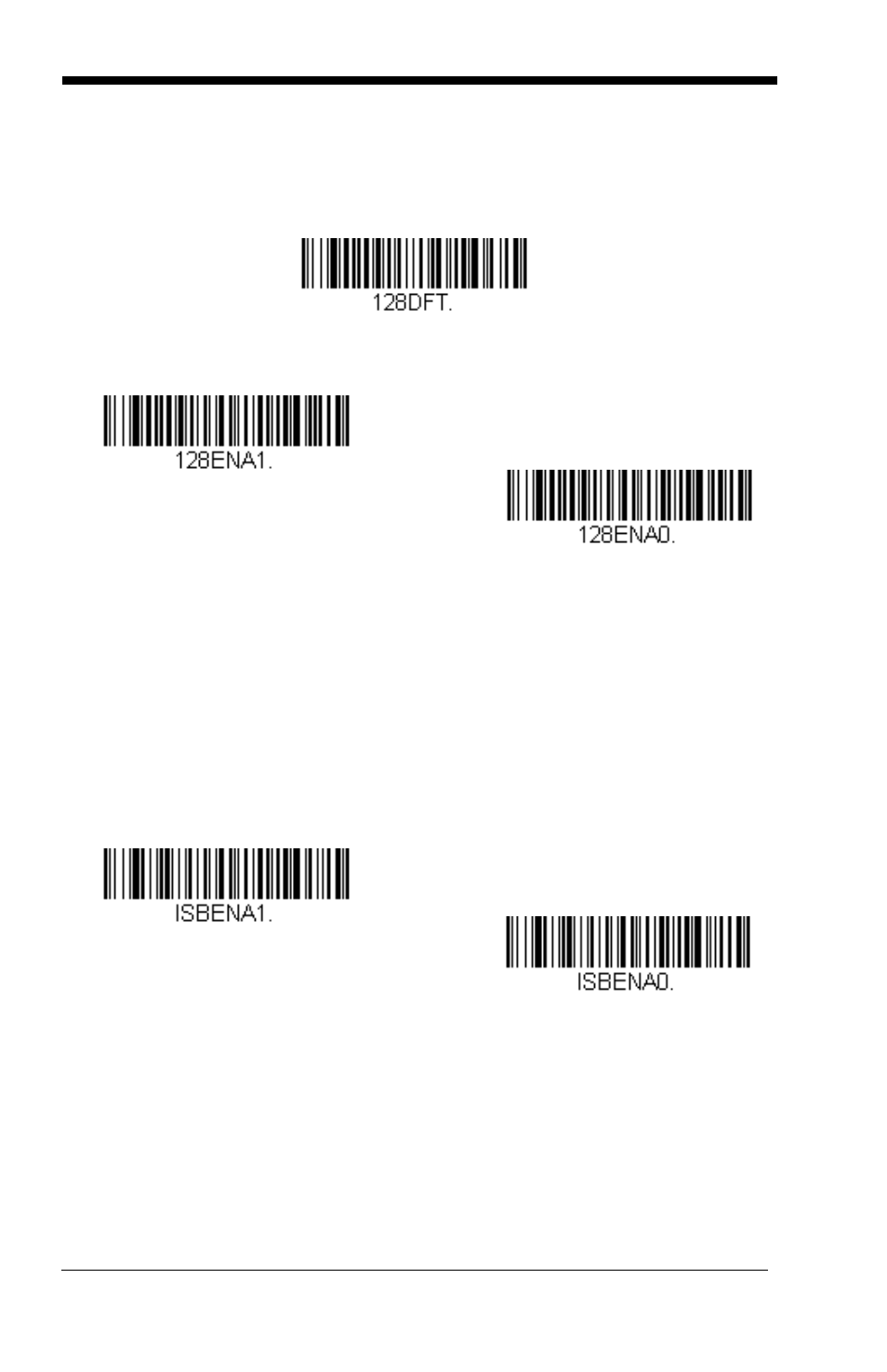 Code 128, Code 128 on/off, Isbt 128 concatenation | Default all code 128 settings | GoDEX GS550 User Manual | Page 76 / 140