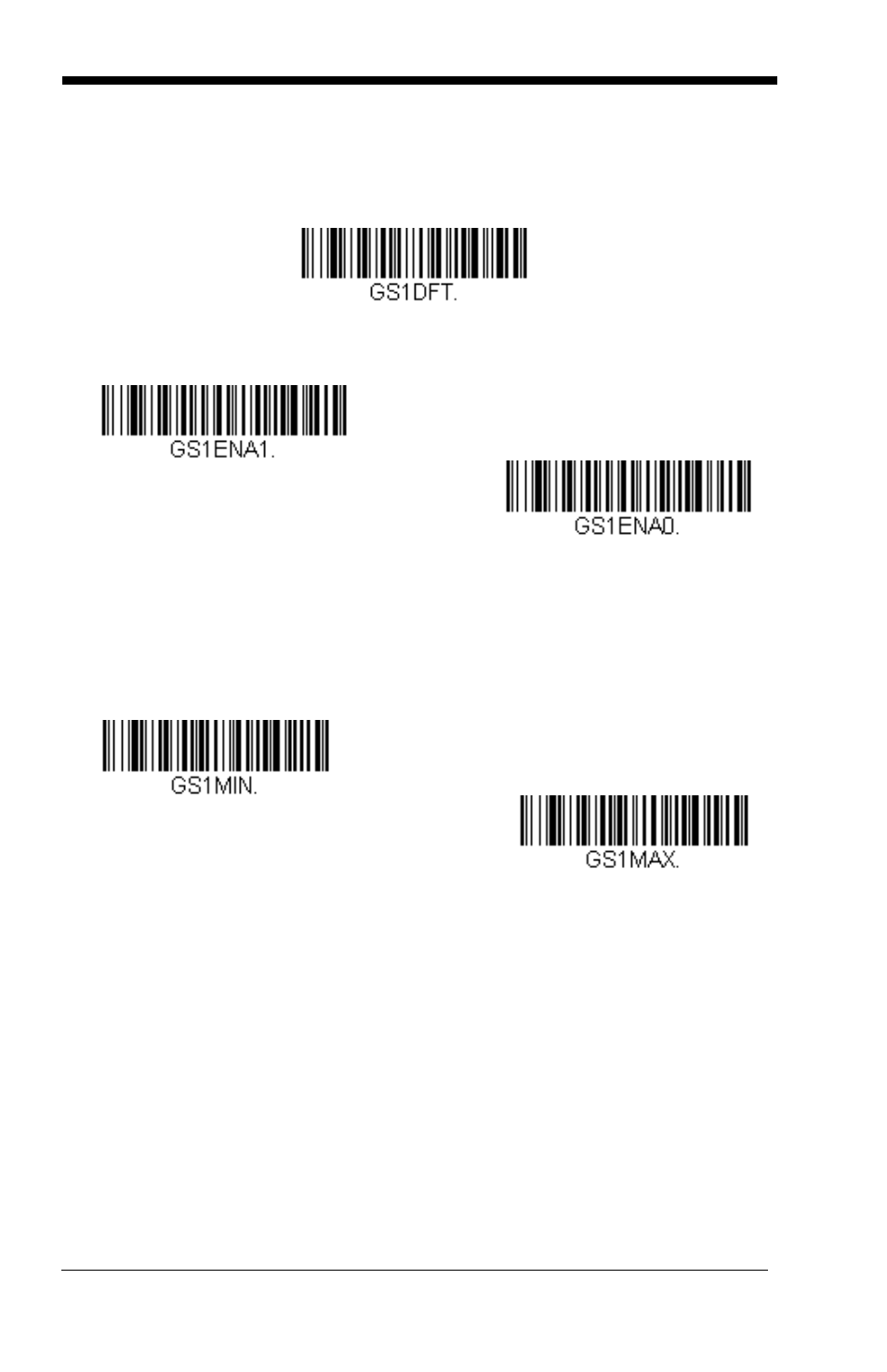 Gs1-128, Gs1-128 on/off, Gs1-128 message length | GoDEX GS550 User Manual | Page 78 / 140