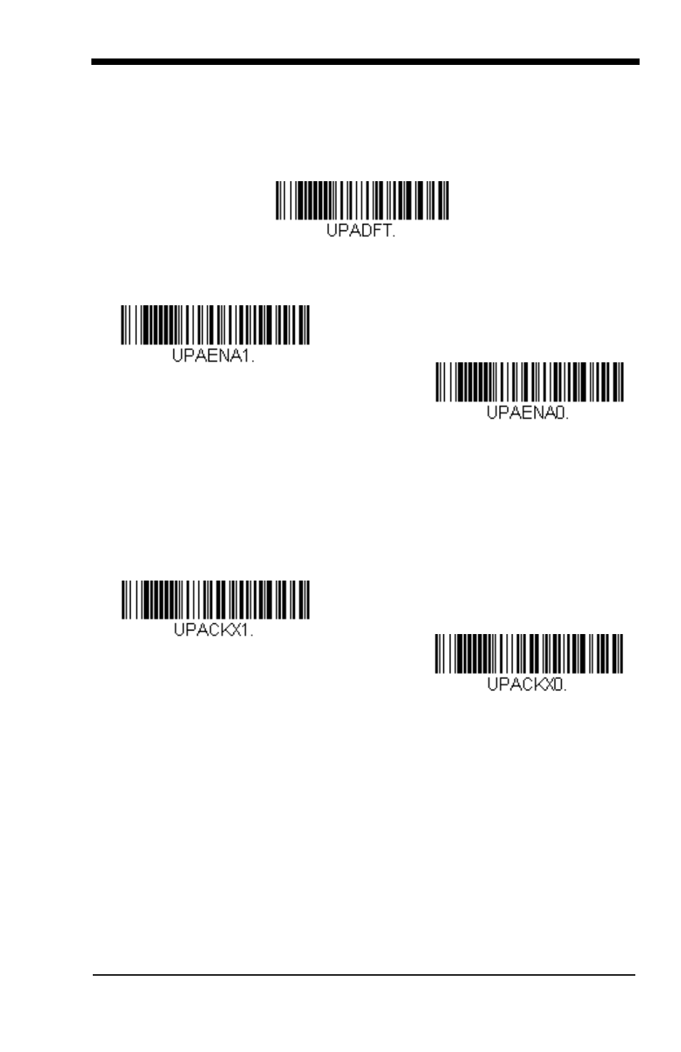 Upc-a, Upc-a on/off, Upc-a check digit | Default all upc-a settings | GoDEX GS550 User Manual | Page 79 / 140