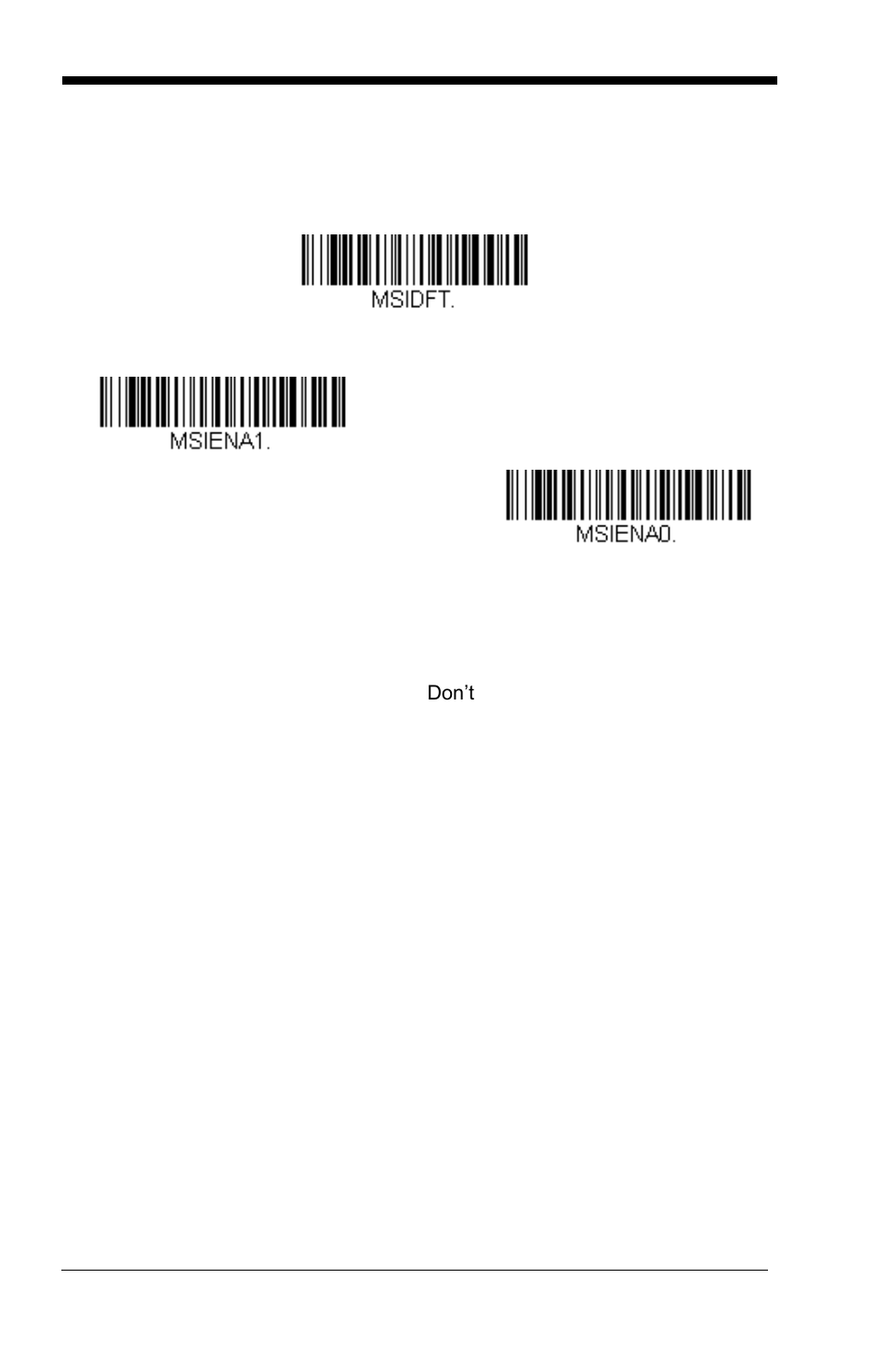 Msi on/off, Msi check character, Default all msi settings | GoDEX GS550 User Manual | Page 90 / 140