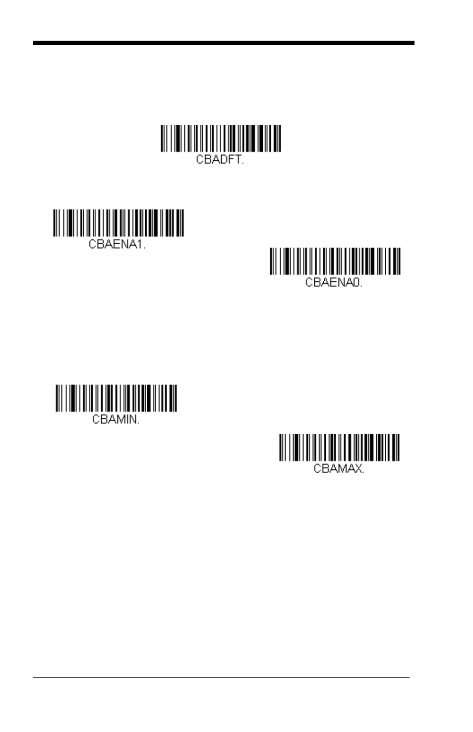 Codablock a, Codablock a on/off, Codablock a message length | Default all codablock a settings | GoDEX GS550 User Manual | Page 94 / 140