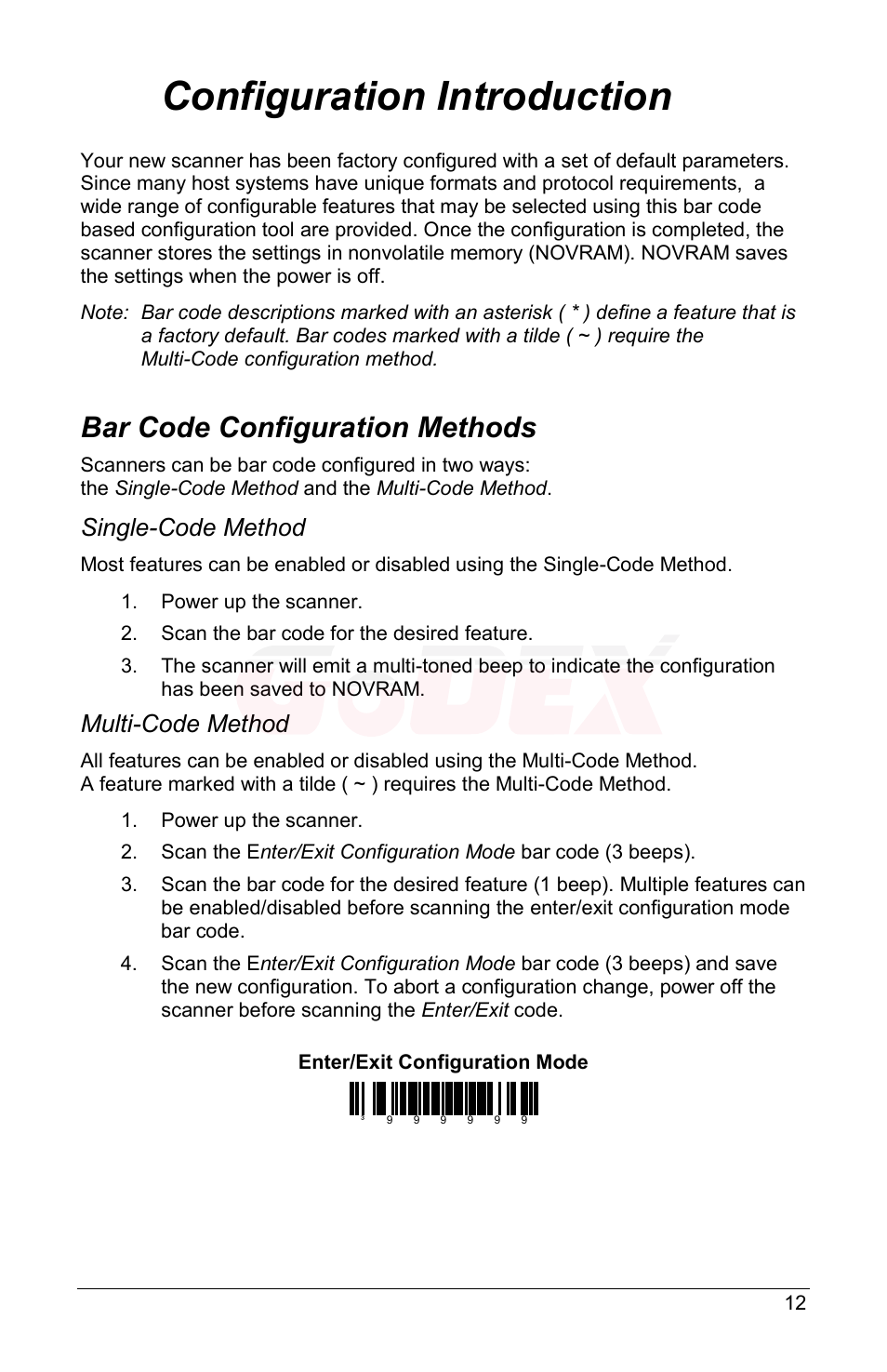 Configuration introduction, Bar code configuration methods, Single-code method | Multi-code method | GoDEX GS220 User Manual | Page 16 / 36