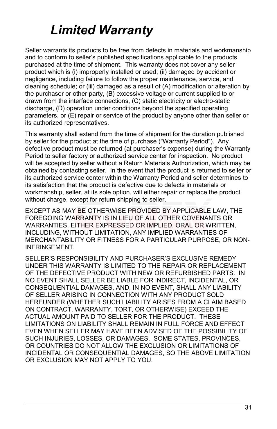 Limited warranty | GoDEX GS220 User Manual | Page 35 / 36