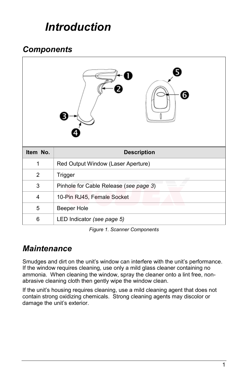 Introduction, Components, Maintenance | GoDEX GS220 User Manual | Page 5 / 36