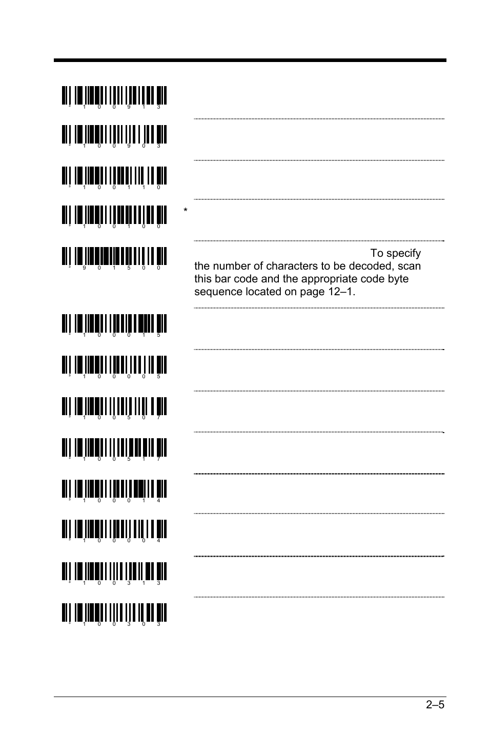 Alternative itf first bar reference, Normal itf first bar reference, Enable standard 2 of 5 | Disable standard 2 of 5, Enable matrix 2 of 5, Disable matrix 2 of 5, Enable matrix 2 of 5 check digit requirement, Disable matrix 2 of 5 check digit requirement, Enable 15 digit airline 2 of 5, Disable 15 digit airline 2 of 5 | GoDEX GS220 User Manual | Page 12 / 82