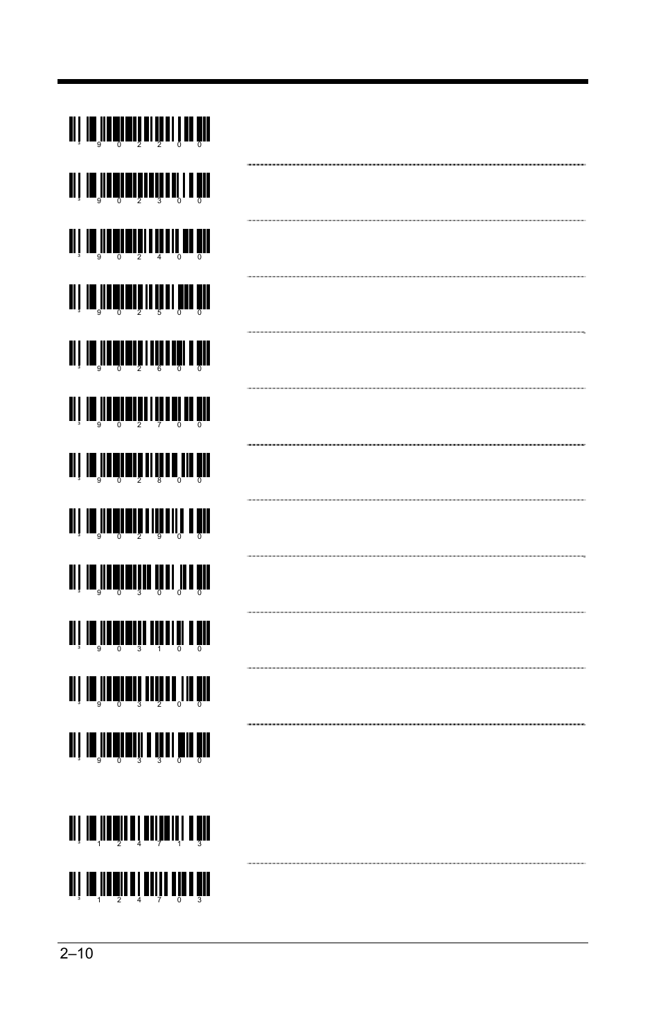 Code length lock #2, Code type lock #2, Code length lock #3 | Code type lock #3, Code length lock #4, Code type lock #4, Code length lock #5, Code type lock #5, Code length lock #6, Code type lock #6 | GoDEX GS220 User Manual | Page 17 / 82