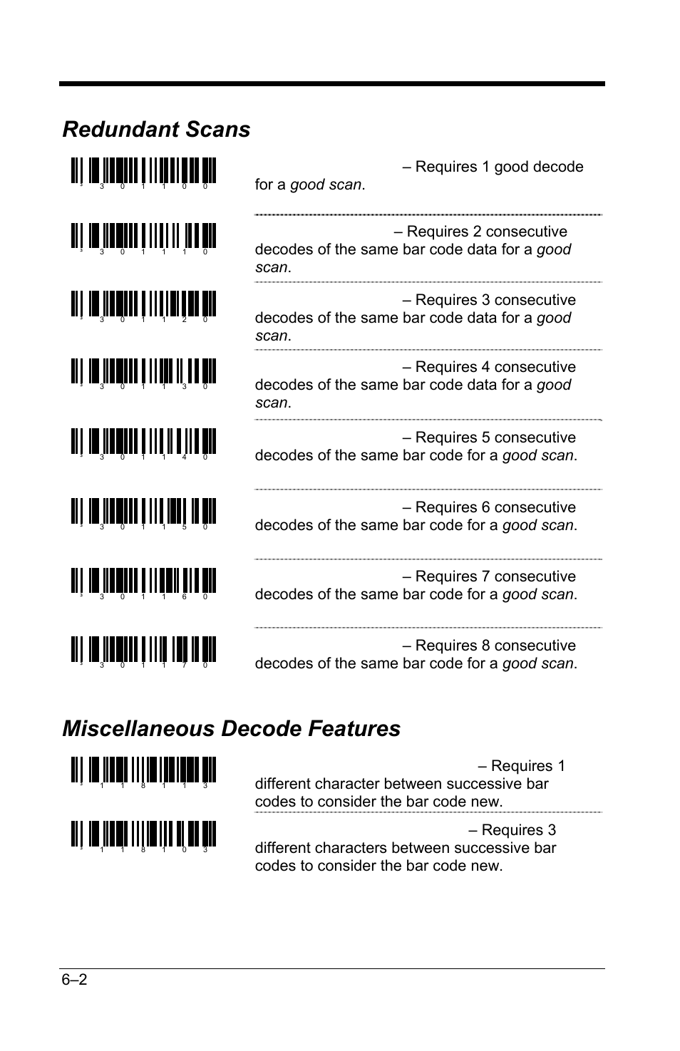 Redundant scans, Miscellaneous decode features | GoDEX GS220 User Manual | Page 31 / 82