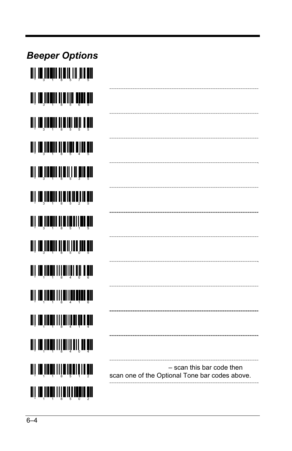 Beeper options, Beeper options –4, Normal tone | Optional tone 1, Optional tone 2, Optional tone 3, Optional tone 4, Optional tone 5, Optional tone 6, No beep | GoDEX GS220 User Manual | Page 33 / 82