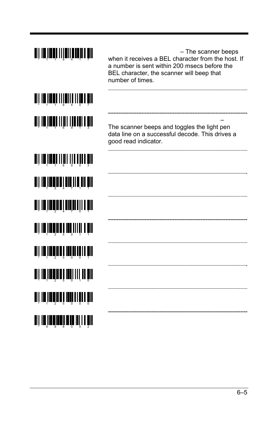 Ignore bel command, Disable light pen toggle during beep, Enable pass-through | Disable pass-through, Beep with pass-through data, No beep with pass-through data, Enable record count capture, No record count capture, Transmit record counts | GoDEX GS220 User Manual | Page 34 / 82