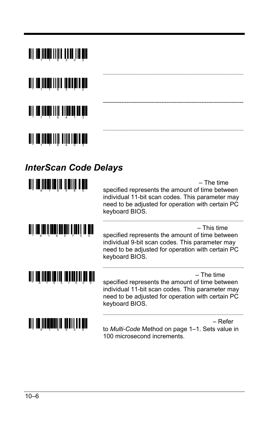 Interscan code delays, Control sets, Interscan code delays –6 control sets –7 | Enable right alt key sequencing, Disable right alt key sequencing | GoDEX GS220 User Manual | Page 67 / 82