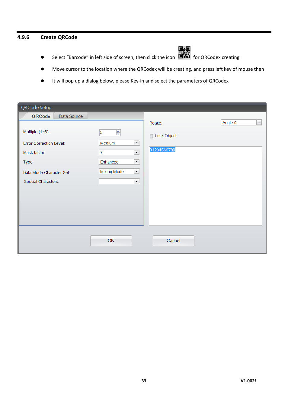6 create qrcode, Golabel on-line help | GoDEX GoLabel User Manual | Page 33 / 72