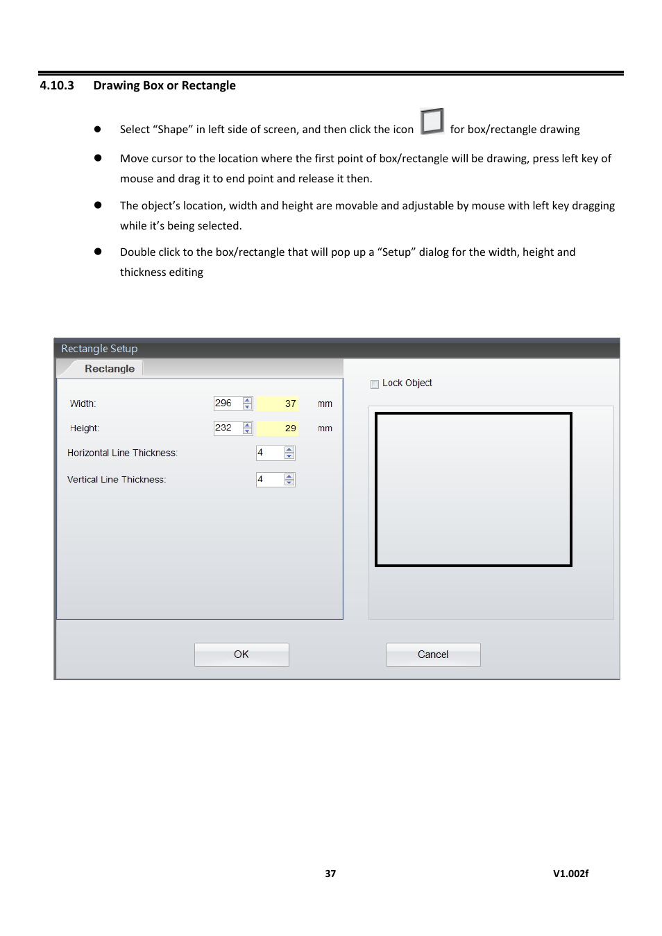 3 drawing box or rectangle, Golabel on-line help | GoDEX GoLabel User Manual | Page 37 / 72
