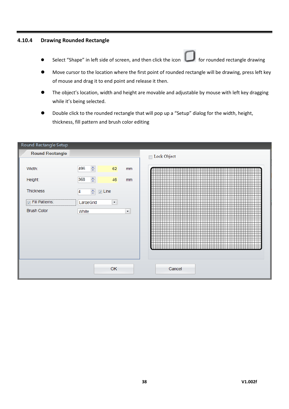 4 drawing rounded rectangle, Golabel on-line help | GoDEX GoLabel User Manual | Page 38 / 72