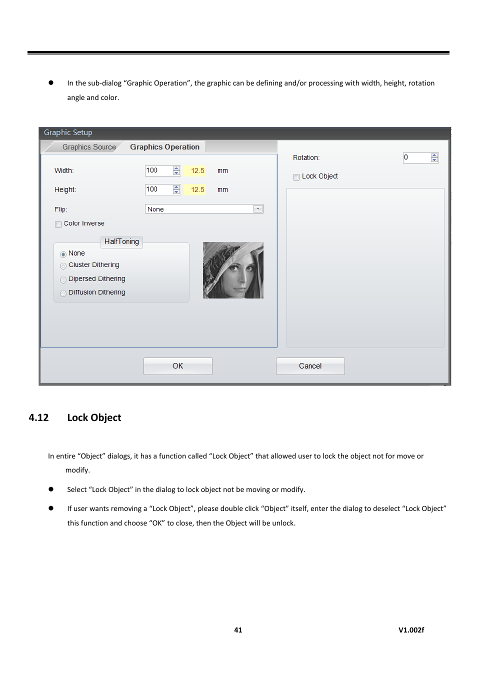 Lock object, Golabel on-line help, 12 lock object | GoDEX GoLabel User Manual | Page 41 / 72