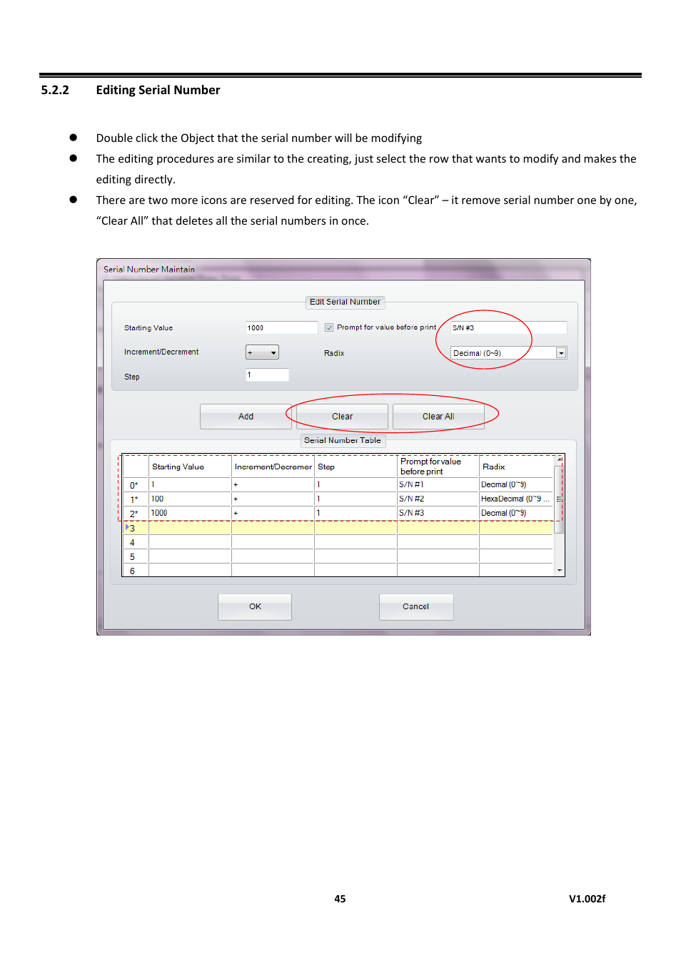 2 editing serial number, Golabel on-line help | GoDEX GoLabel User Manual | Page 45 / 72