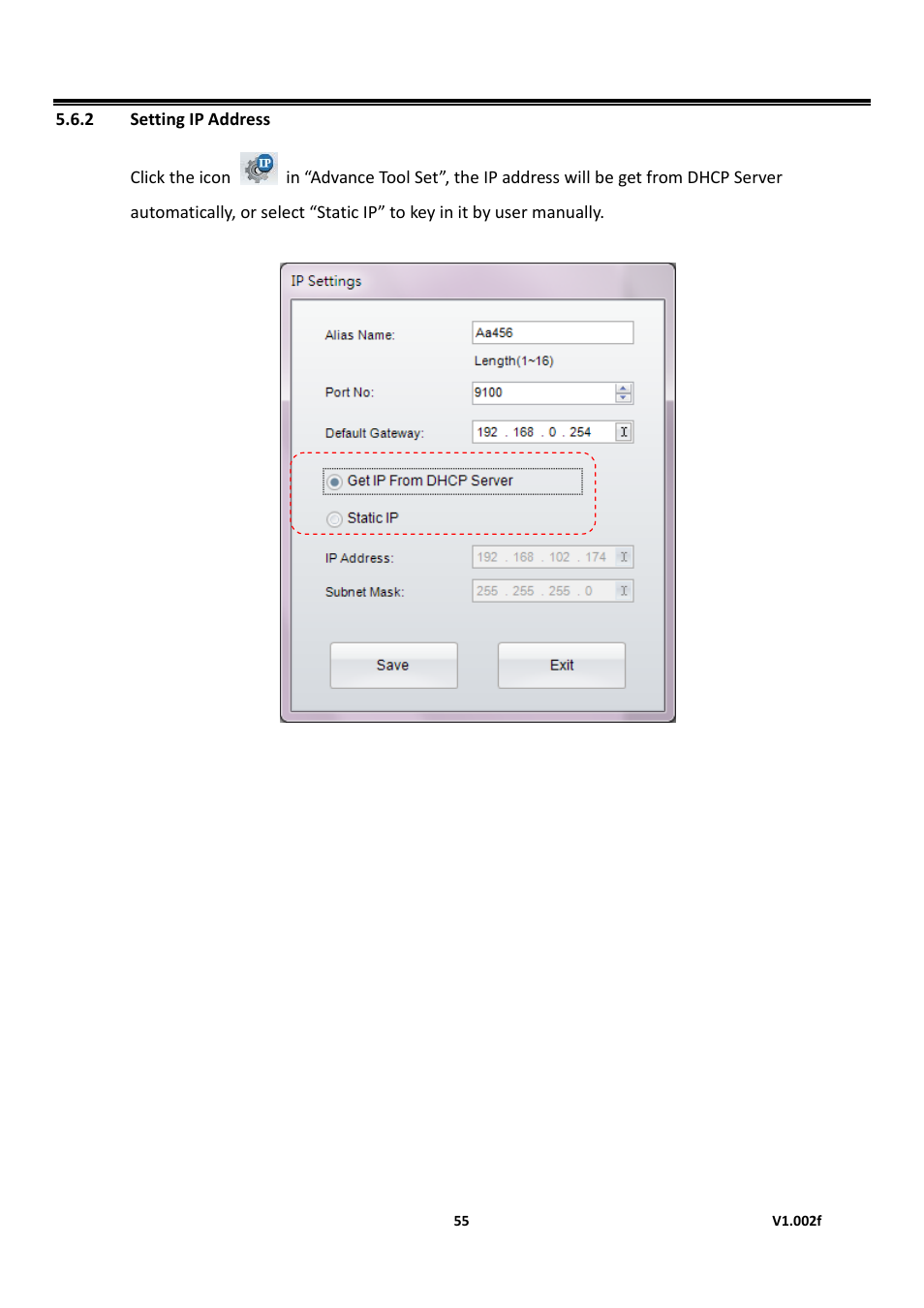 2 setting ip address, Golabel on-line help | GoDEX GoLabel User Manual | Page 55 / 72