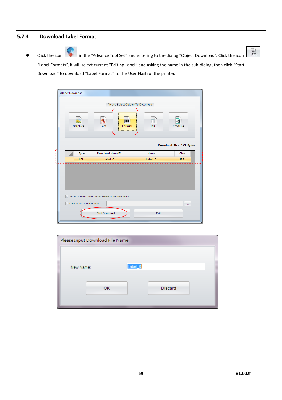 3 download label format, Golabel on-line help | GoDEX GoLabel User Manual | Page 59 / 72