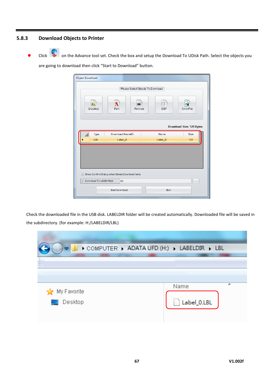 3 download objects to printer, Golabel on-line help | GoDEX GoLabel User Manual | Page 67 / 72