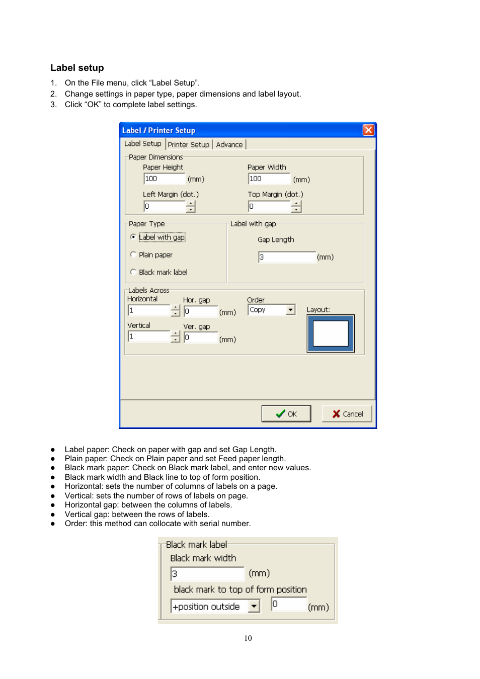 Label setup | GoDEX QLabel-IV User Manual | Page 11 / 40