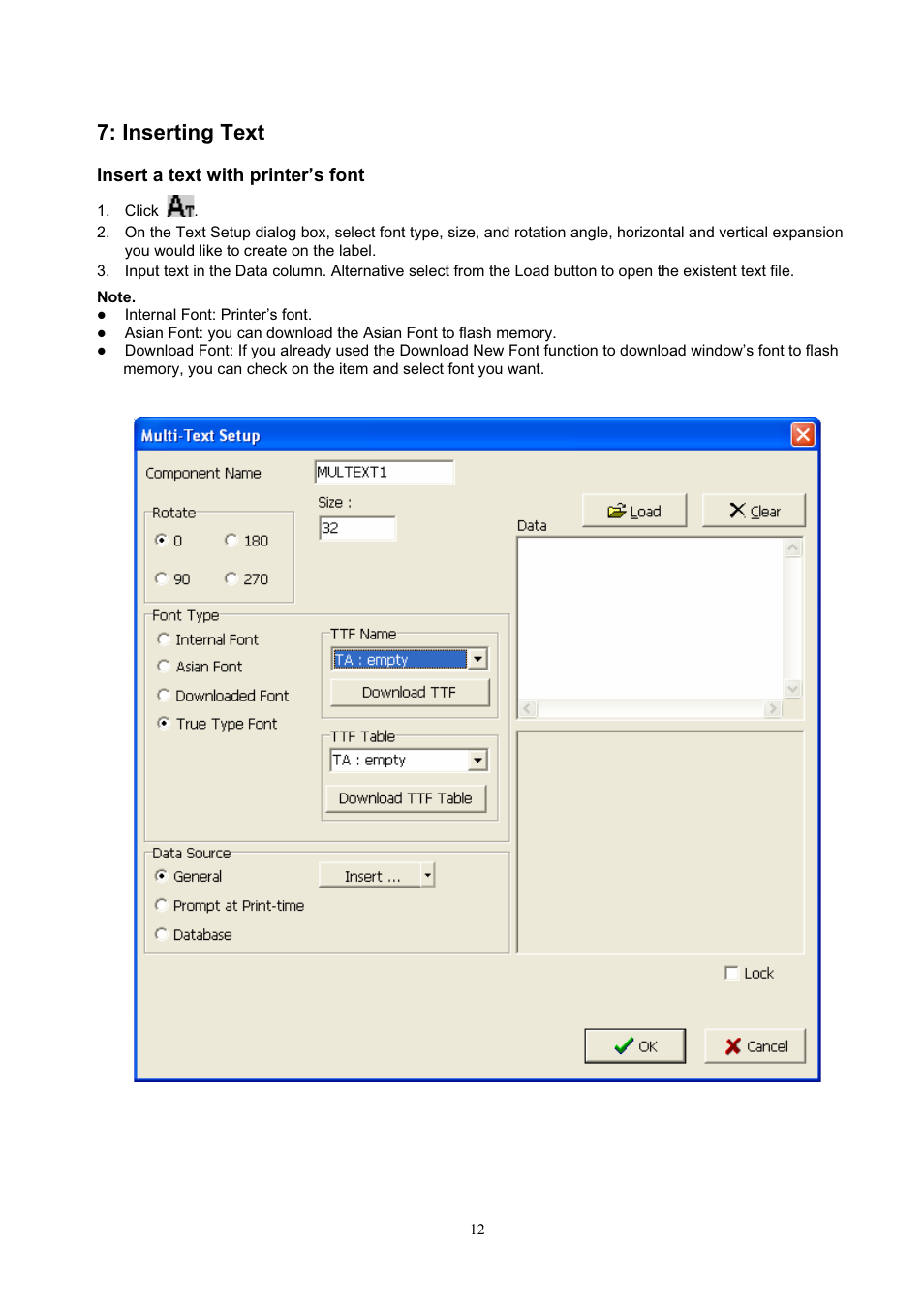 Inserting text | GoDEX QLabel-IV User Manual | Page 13 / 40