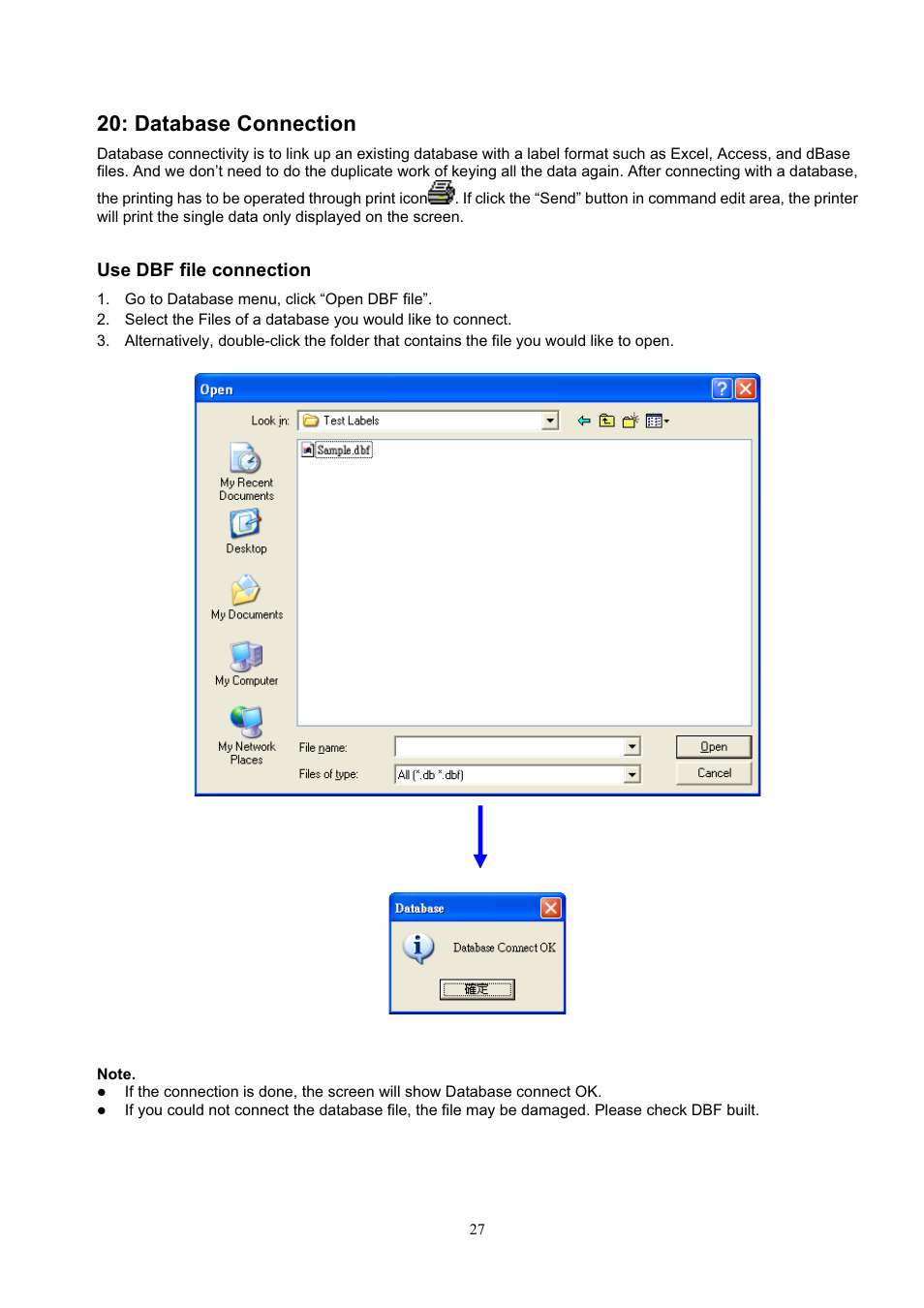 Database connection | GoDEX QLabel-IV User Manual | Page 28 / 40