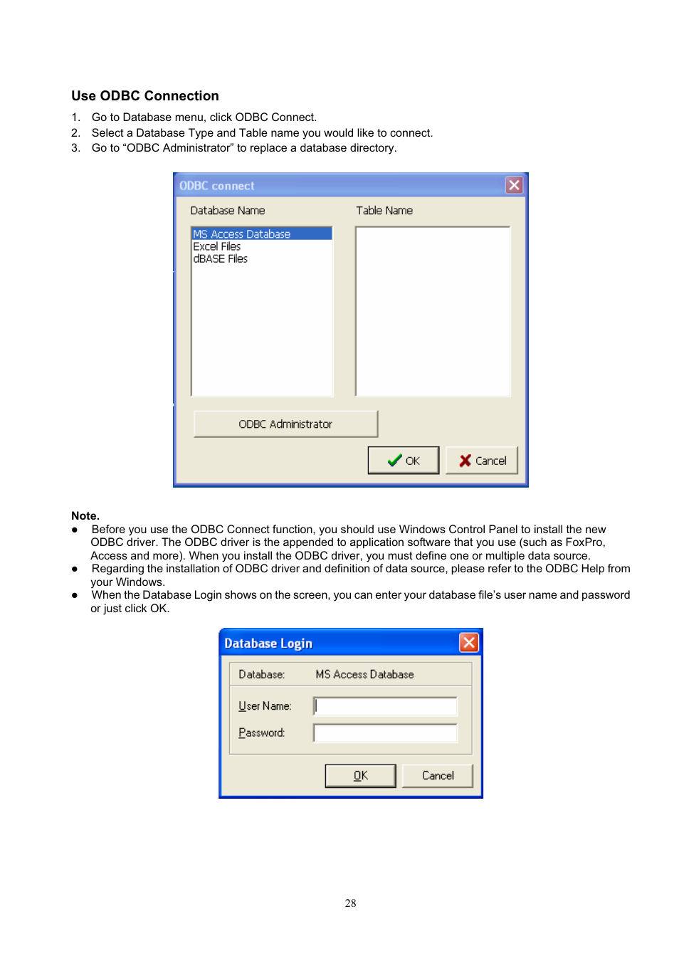 Use odbc connection | GoDEX QLabel-IV User Manual | Page 29 / 40