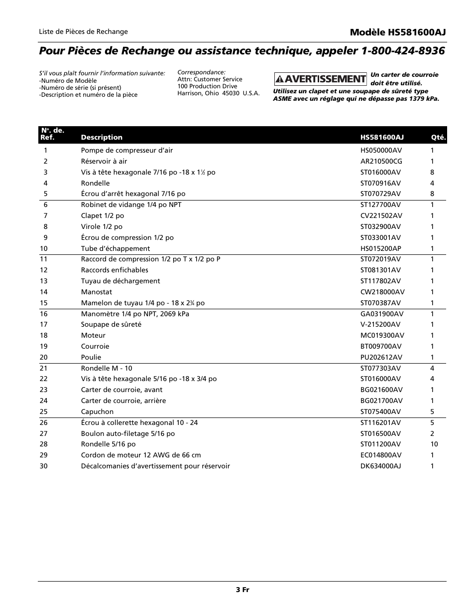 Campbell Hausfeld HS581600AJ User Manual | Page 3 / 8